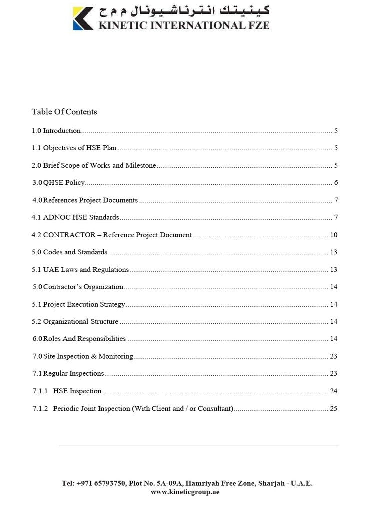 HSE Plan Overview and Guidelines | PDF | Occupational Safety And Health ...