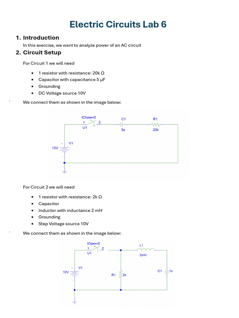 AC Circuit Power Analysis Lab | PDF | Electrical Network | Capacitor