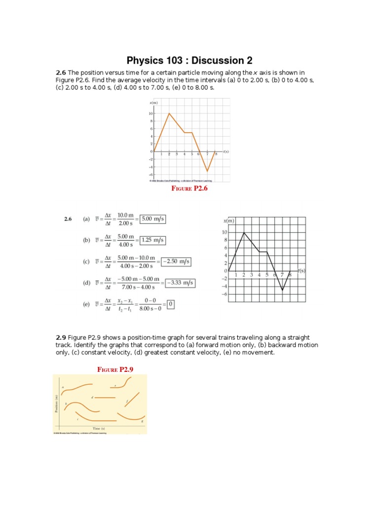 Physics 103: Motion Analysis | PDF | Teaching Methods & Materials