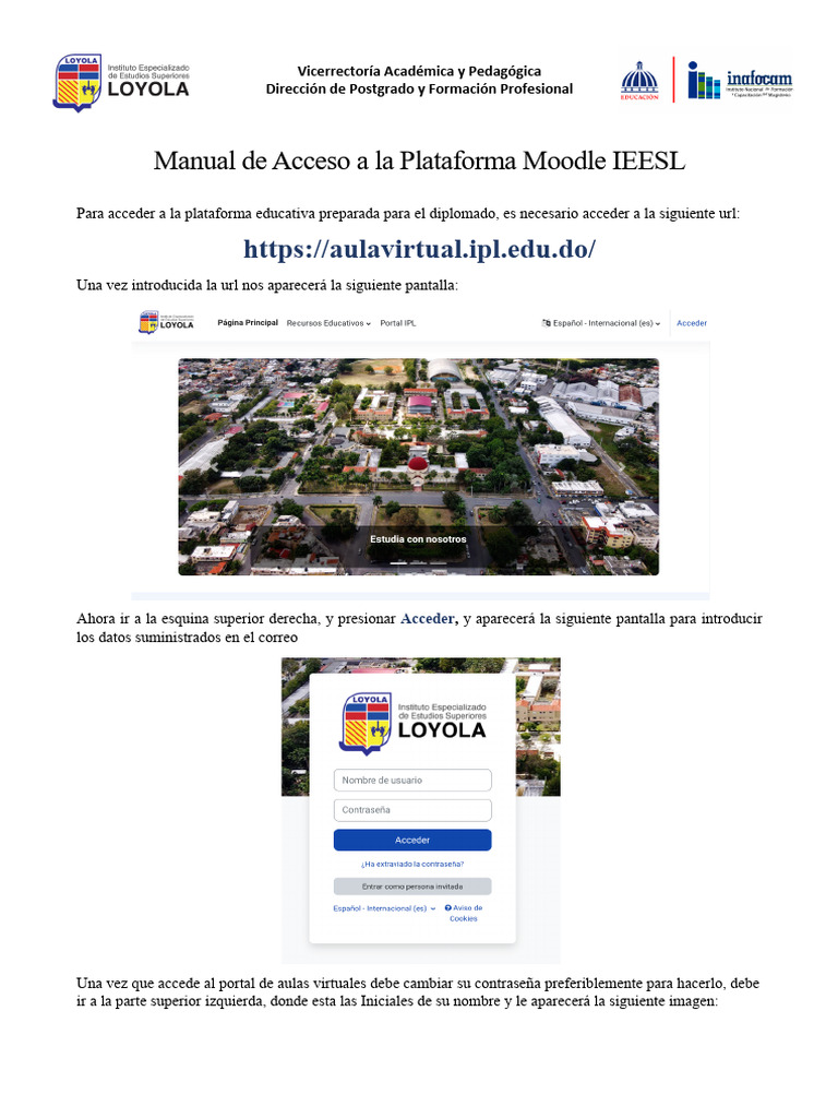 Manual de Acceso A La Plataforma Moodle IPL Versión 4 | PDF