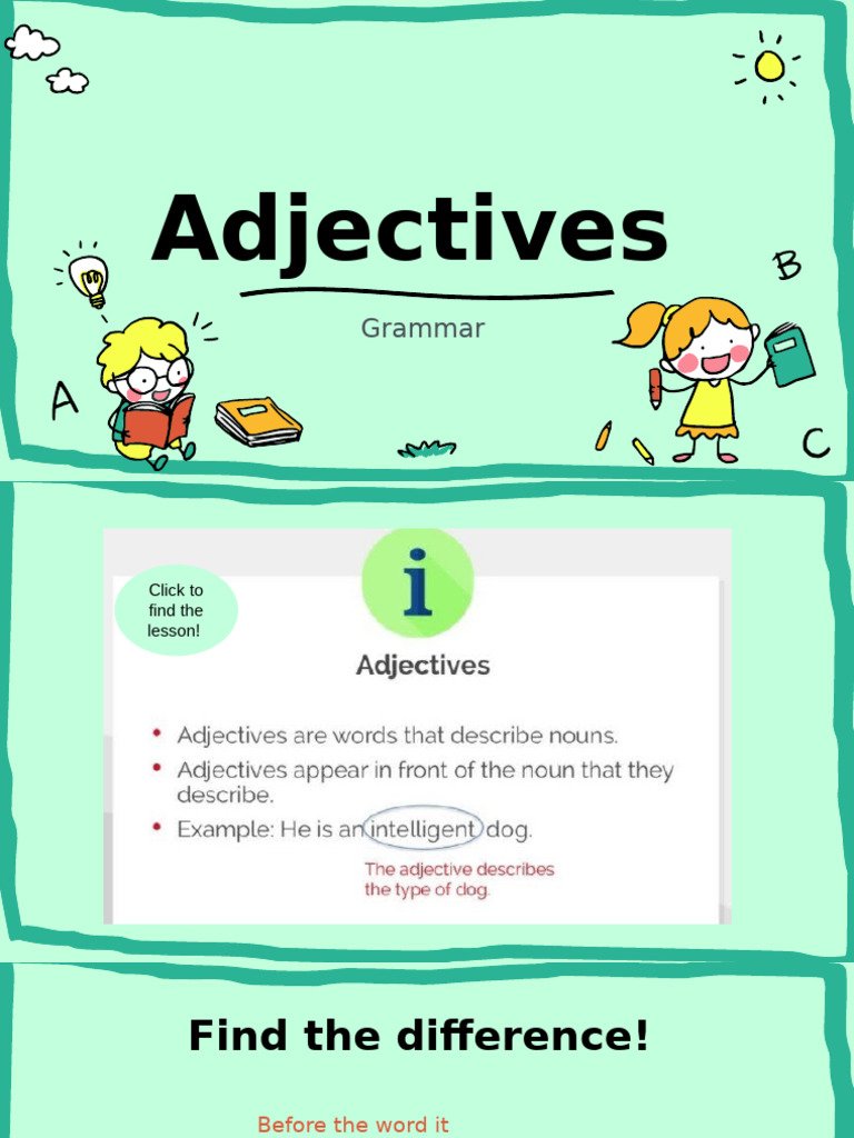 Understanding Adjectives in Grammar | PDF | Planets In Astrology ...