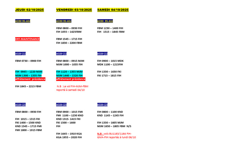 Update 2 - Flights Program 2-3-4 OCT | PDF