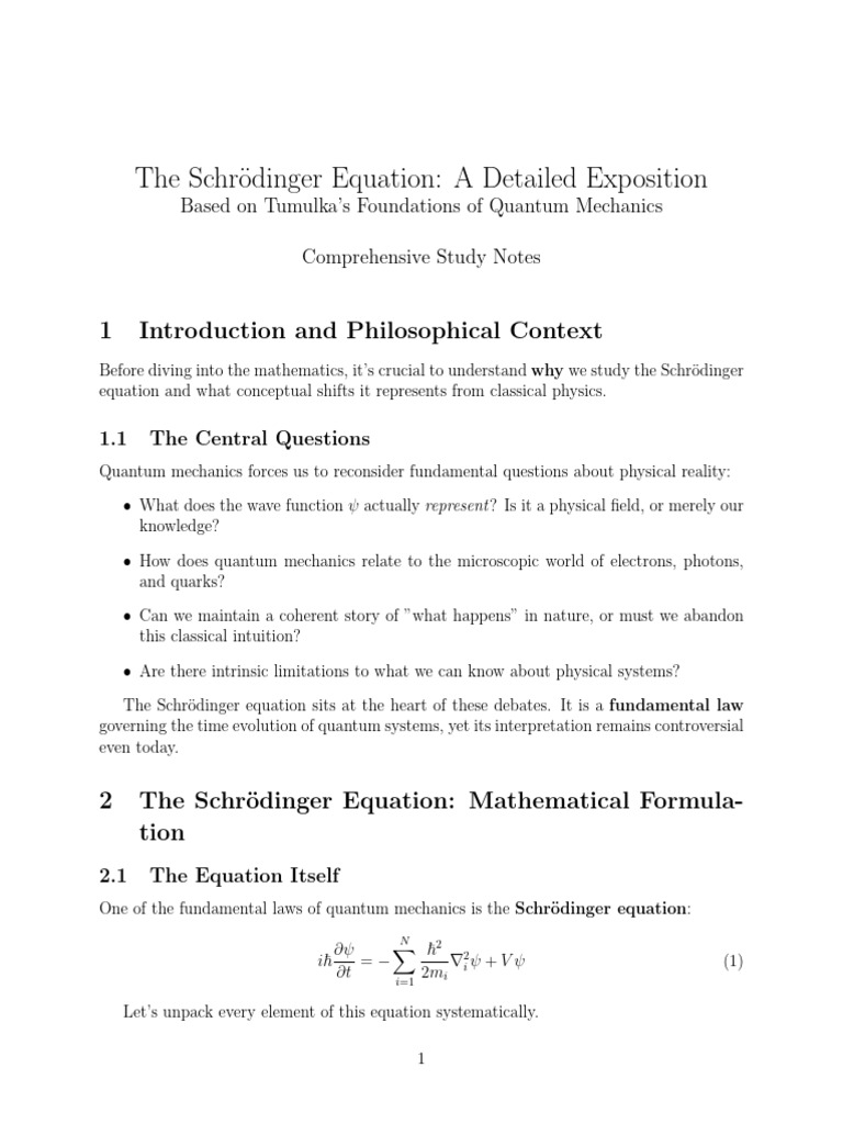 Understanding the Schrödinger Equation | PDF | Quantum Mechanics | Wave ...