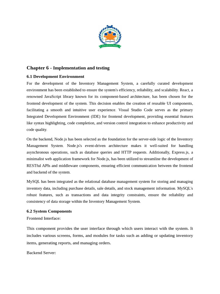 Chapter 6 - Implementation and Testing | PDF | Software Testing | Usability