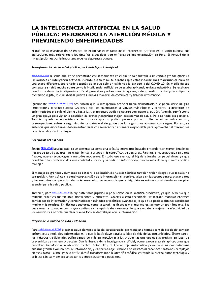 La Inteligencia Artificial en La Salud Pública | PDF | Inteligencia ...