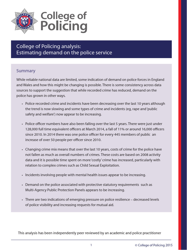 Police Service Demand Analysis Report | PDF | Police | Crimes