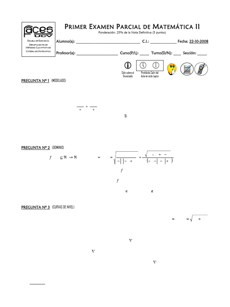 Examen Parcial de Matemáticas III | PDF | Análisis matemático ...