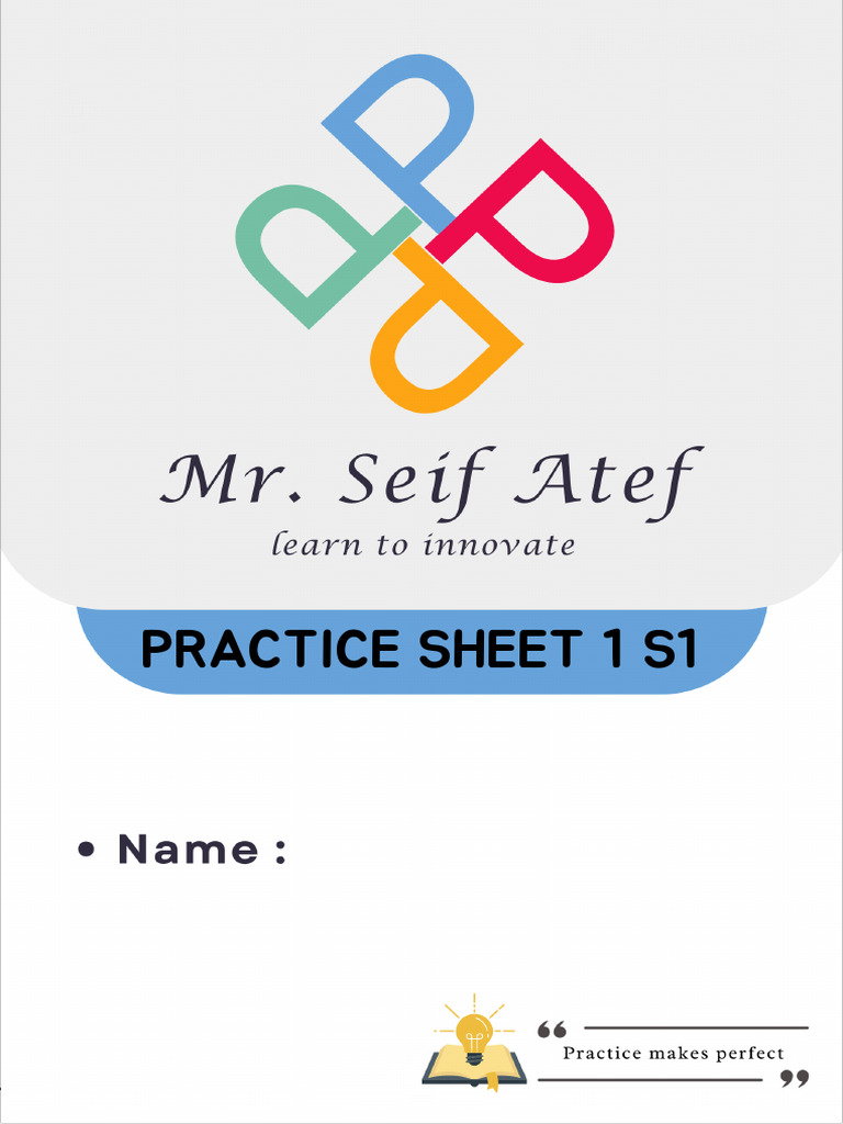 S1 Practice Sheet 1 | PDF
