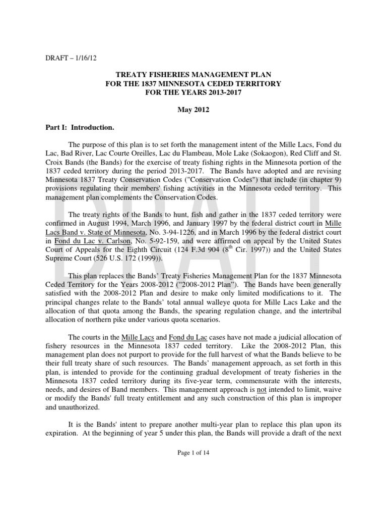 Fisheries Management Plan 20132017 Draft Minnesota Fish And Humans