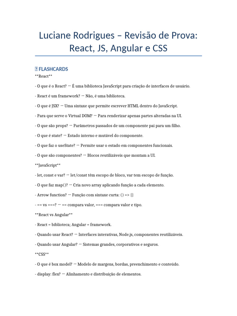 Comparativo: React, Angular e CSS | PDF | Script Java | Desenvolvimento ...