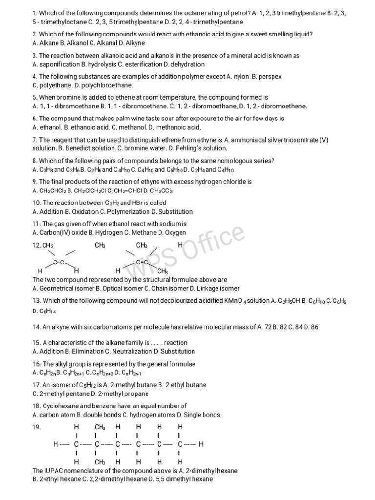 organic-compound-question-pdf