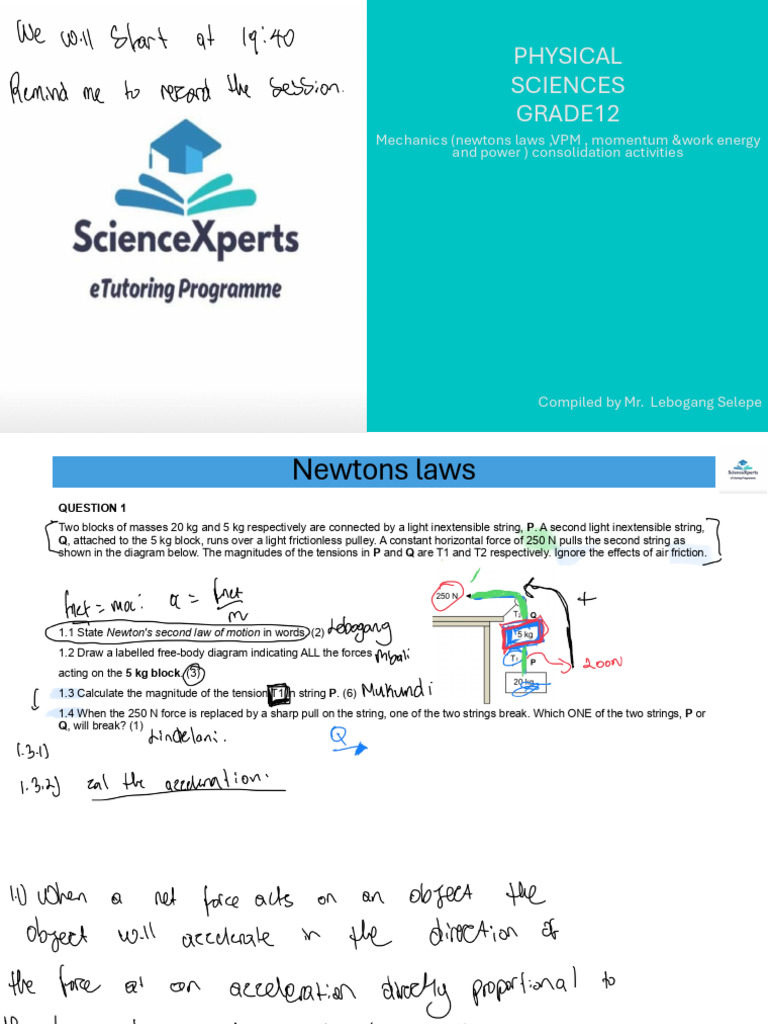 Grade 12 Physics Mechanics Activities | PDF | Force | Momentum