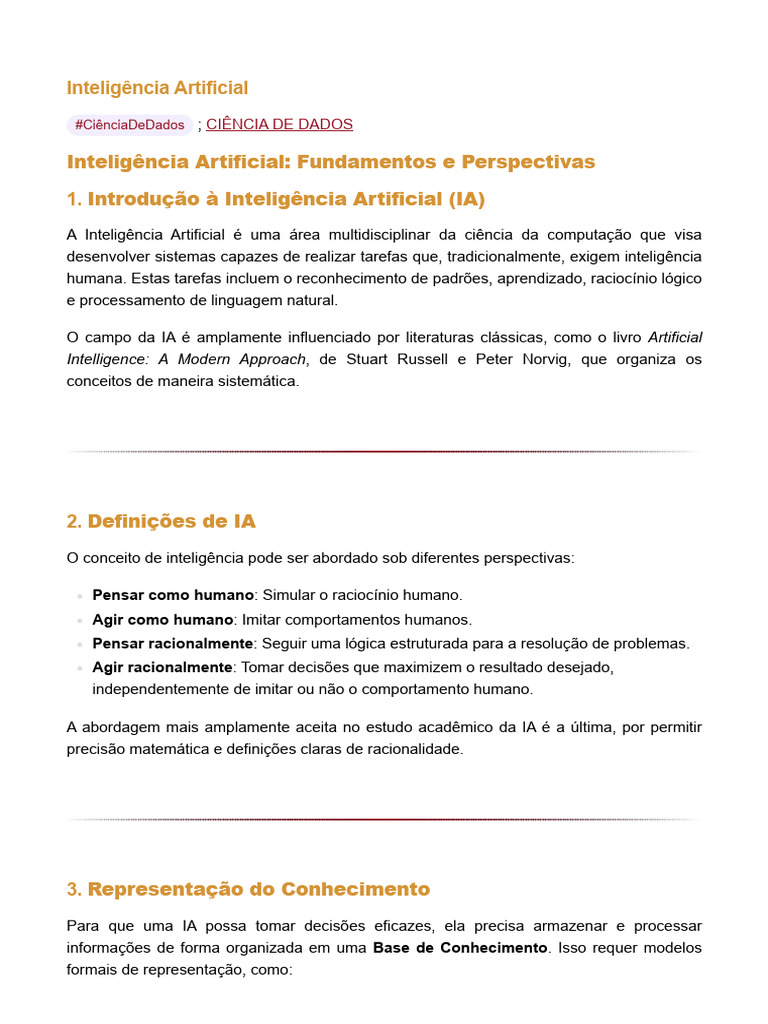 Fundamentos e Perspectivas da IA | PDF | Inteligência artificial ...