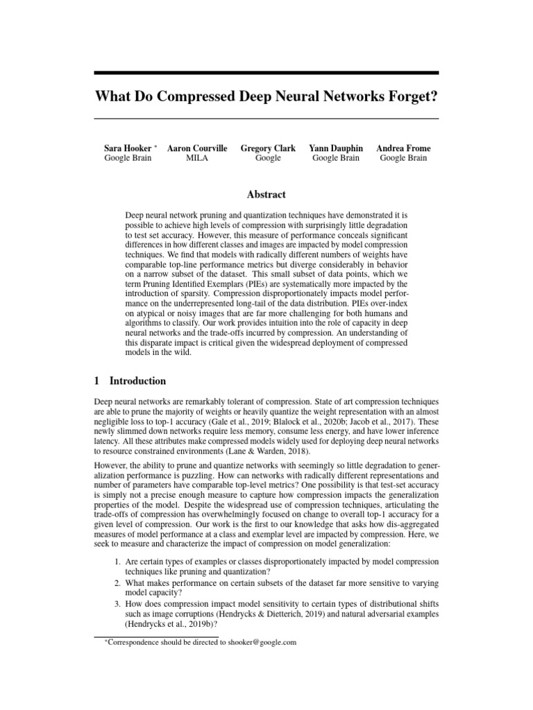 Impact of Compression on DNNs | PDF | Deep Learning | Data Compression