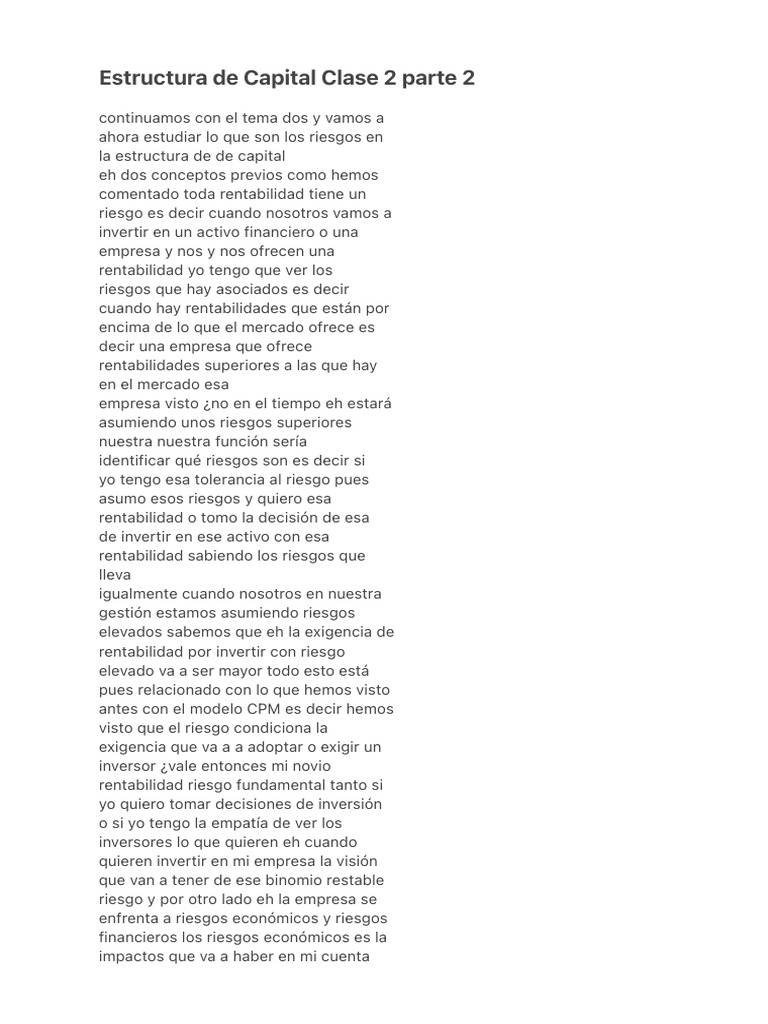 Riesgos en la Estructura de Capital | PDF | Tasas de interés | Interés