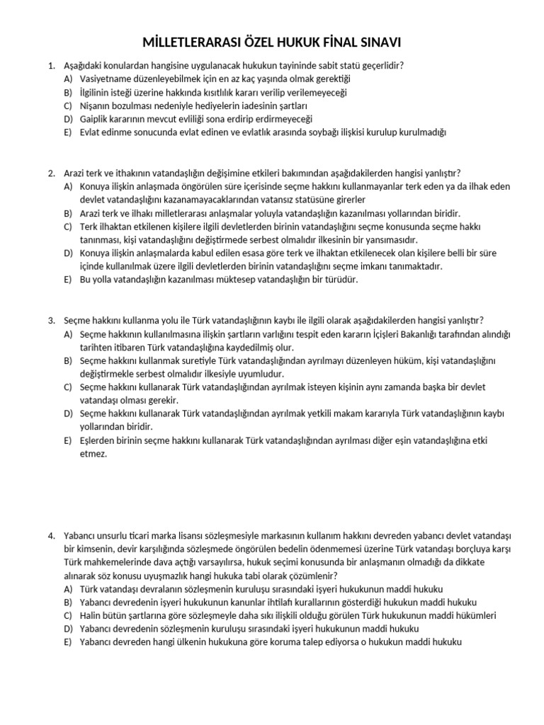 MÖHUK TÜM SORULAR Son | PDF