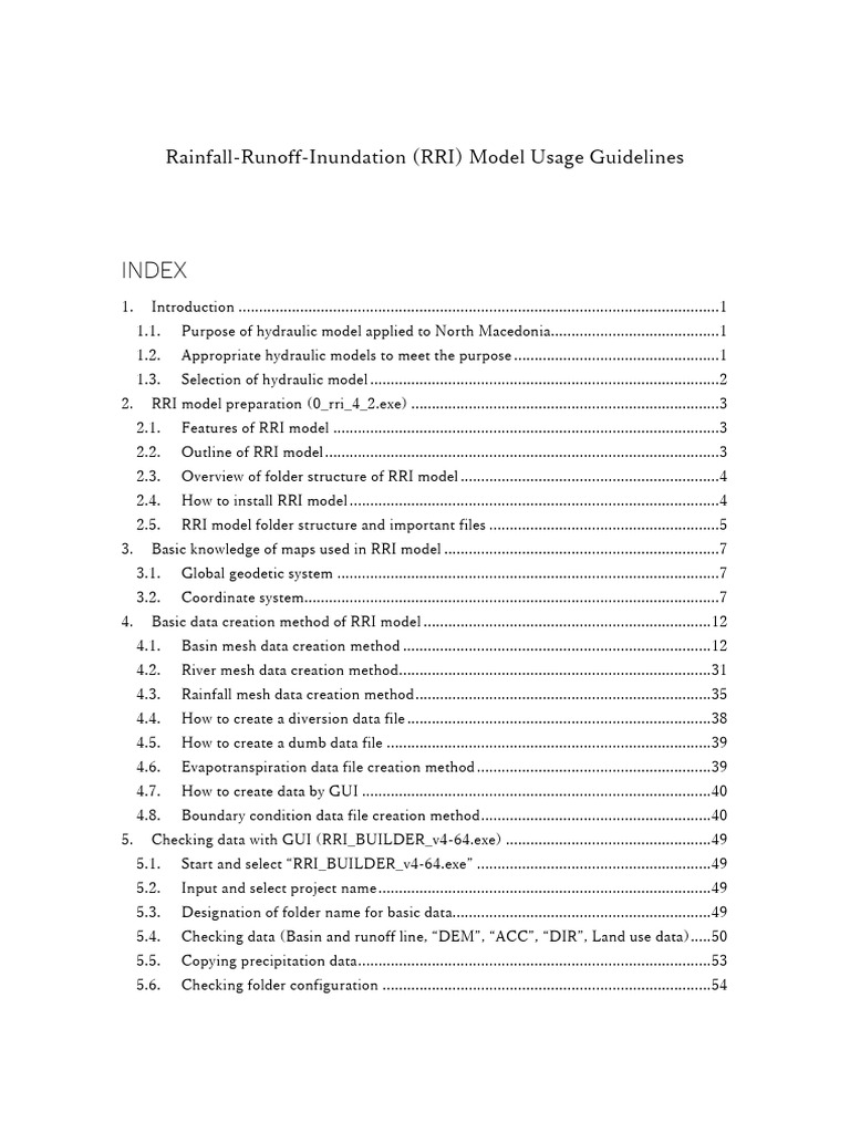 RRI Model Guidelines for North Macedonia | PDF | Flood | Surface Runoff