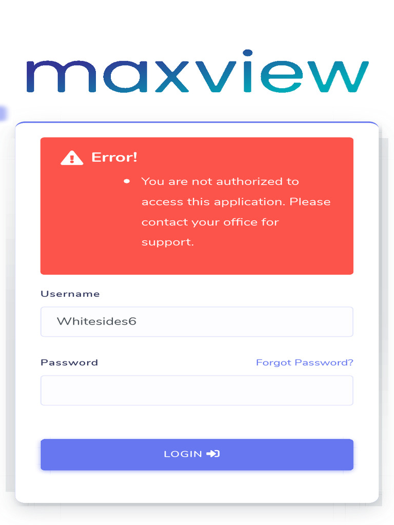 Maxview Login Access Error | PDF