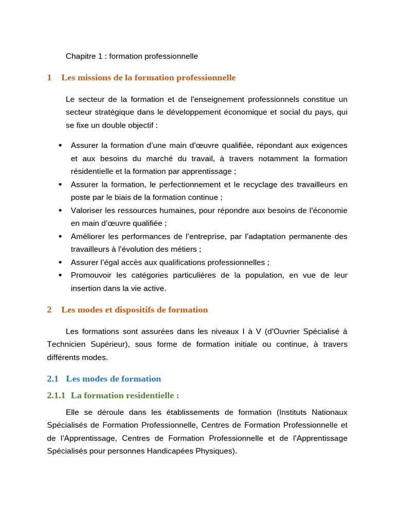 Formation Professionnelle et Apprentissage | PDF | Enseignement ...