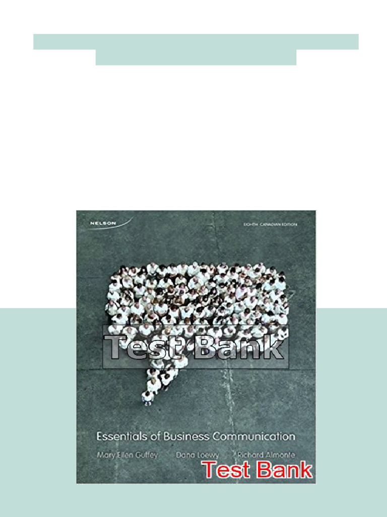 Essentials of Business Communication Canadian 8th Edition Guffey Test ...