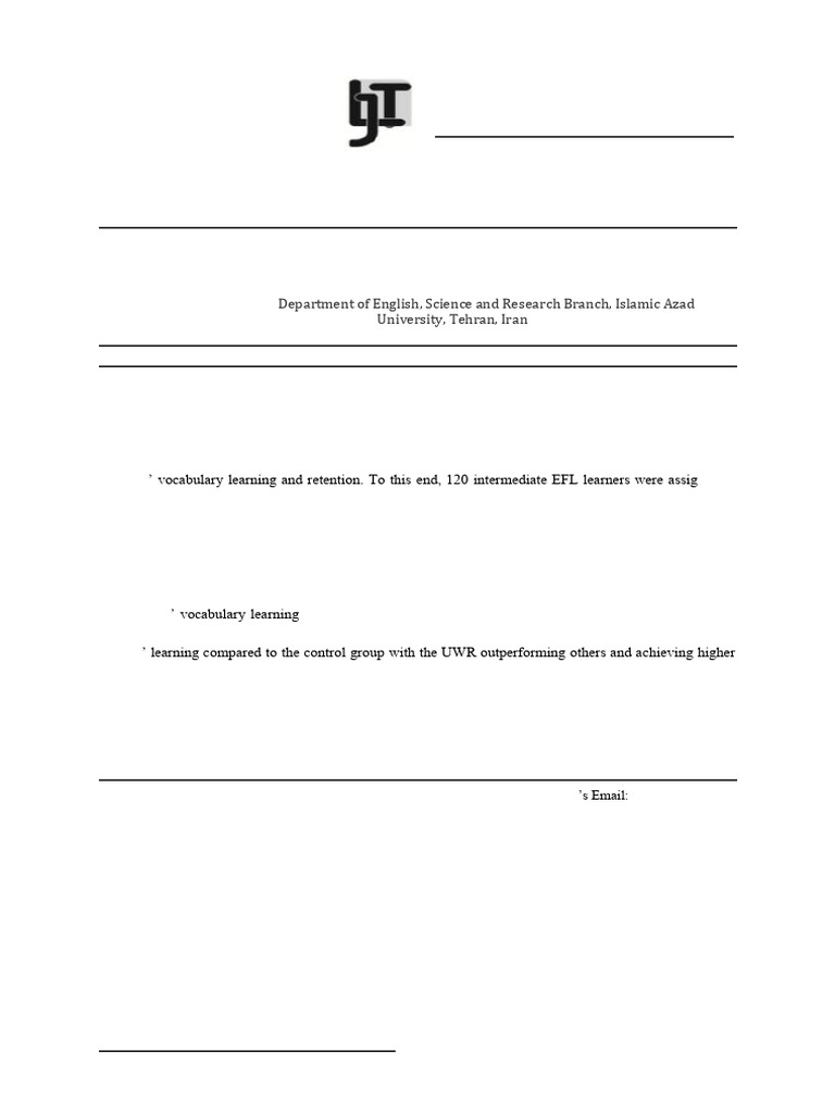 TTLT - Volume 12 - Issue 4 - Page 49-63 | PDF | Vocabulary | Second ...