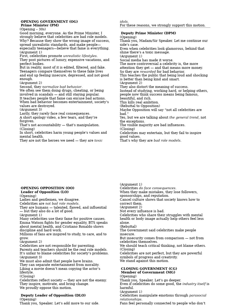 Celebrity Role Models: Harm vs. Help | PDF | Celebrity