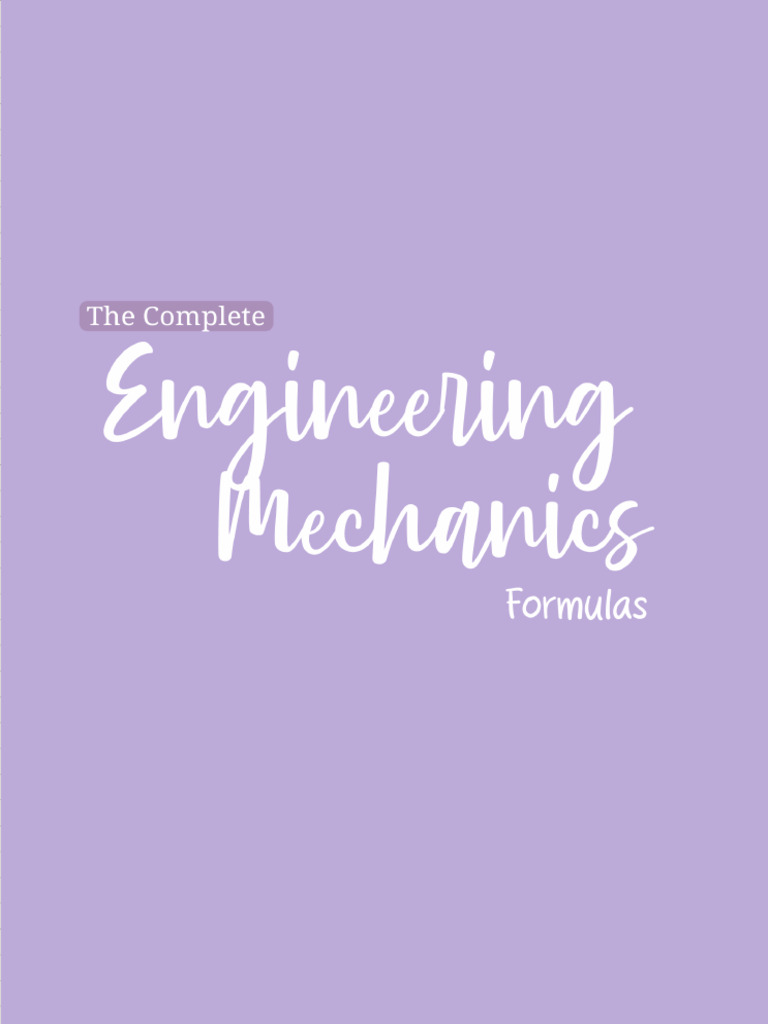 Engineering Mechanics Formulas - Ryleneer | PDF