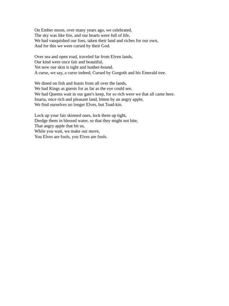 Bullywug Poem | PDF