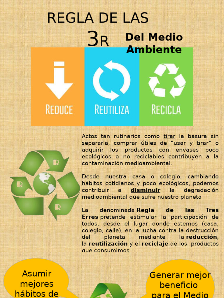 Regla de las 3R: Reducir, Reutilizar, Reciclar | PDF | Residuos | Reciclaje