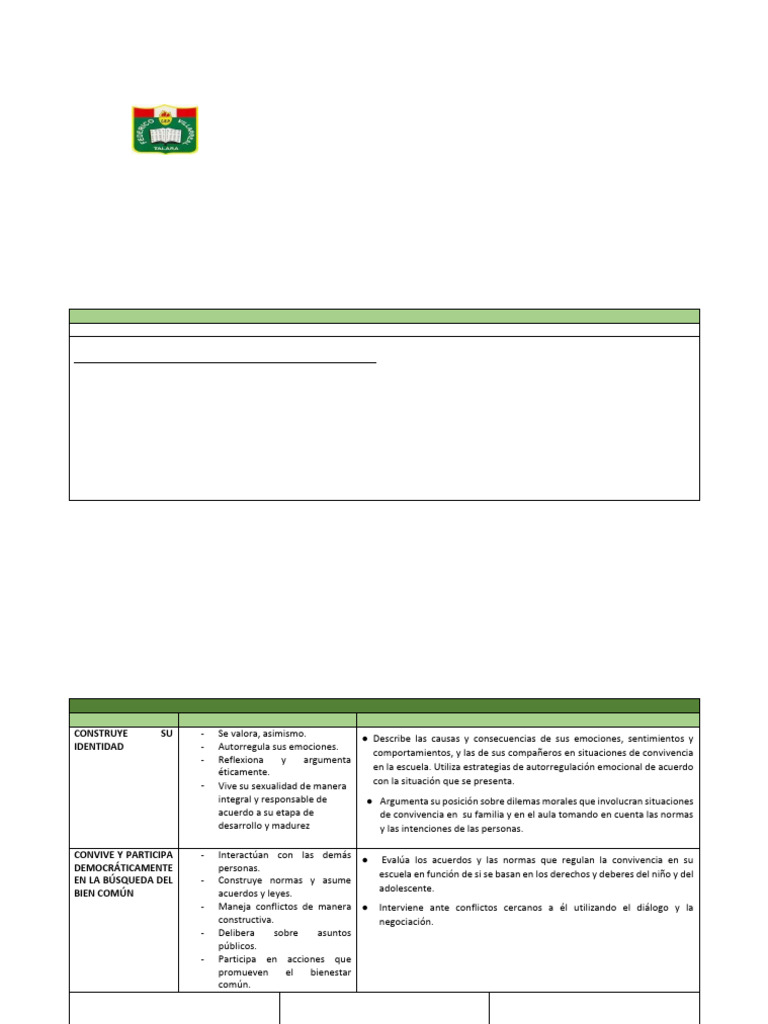 Planificación Unidad Didáctica: Violencia y Paz | PDF | Las emociones ...