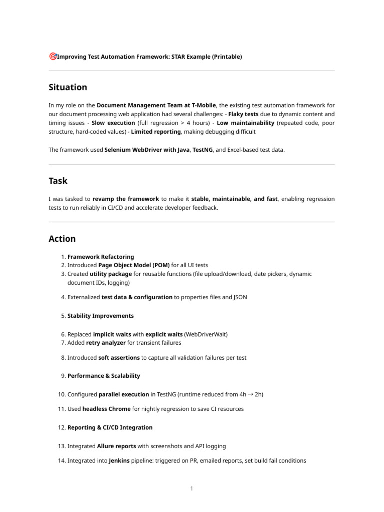 Revamping Test Automation Framework | PDF | Software Testing | Selenium ...