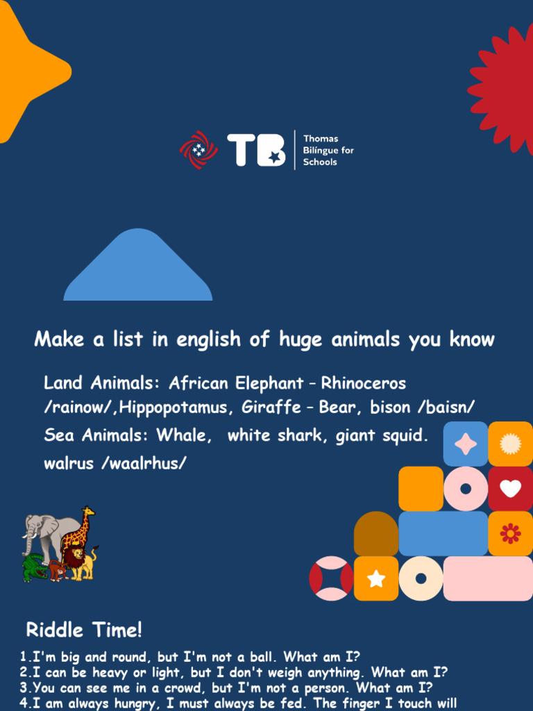 Huge Animals and Riddles Explained | PDF