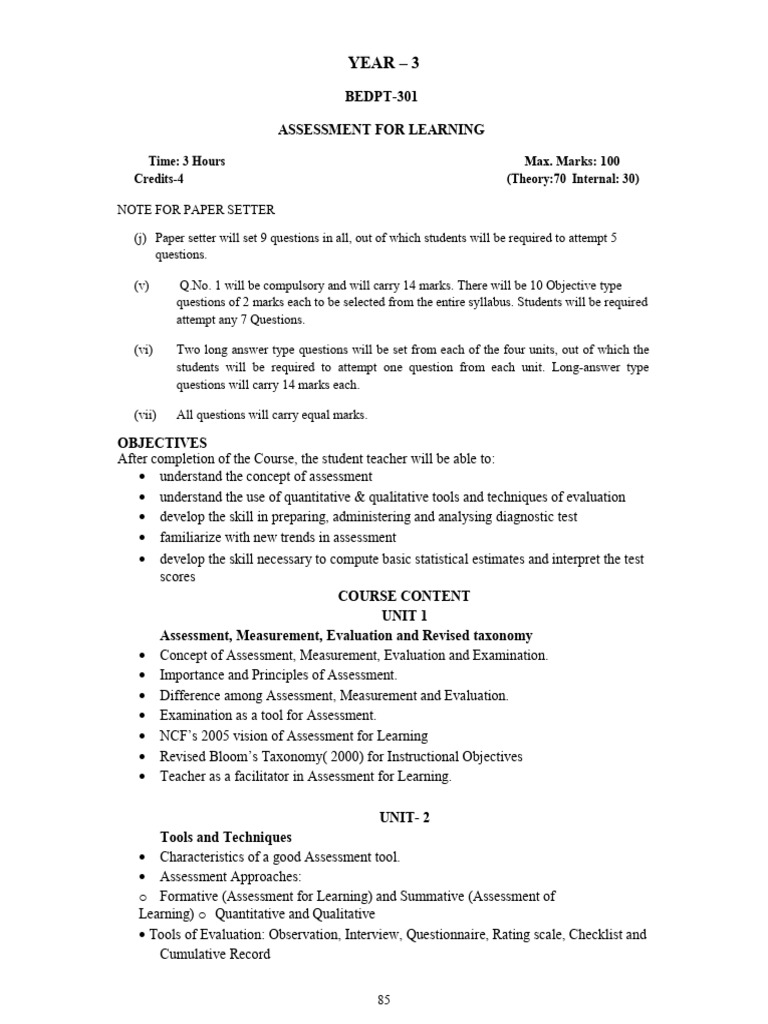 Assessment for Learning Course Guide | PDF | Educational Assessment ...