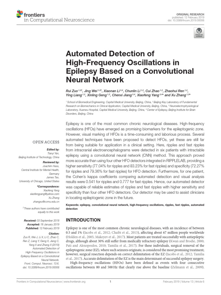 Automated HFO Detection in Epilepsy | PDF | Electroencephalography ...