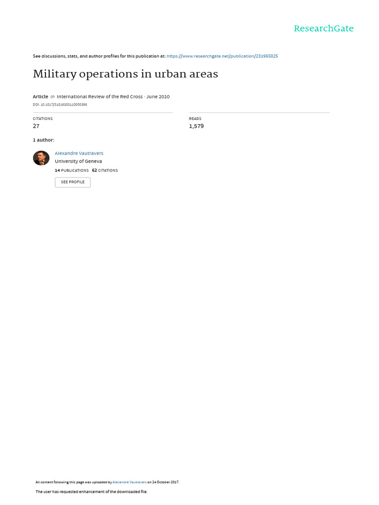 Urban Military Operations Analysis | PDF | Tanks | Anti Tank Warfare
