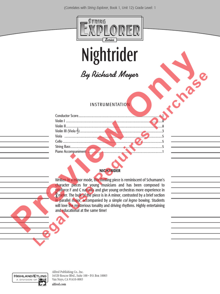 Nightrider: Educational String Piece | PDF | Violin | String Instruments