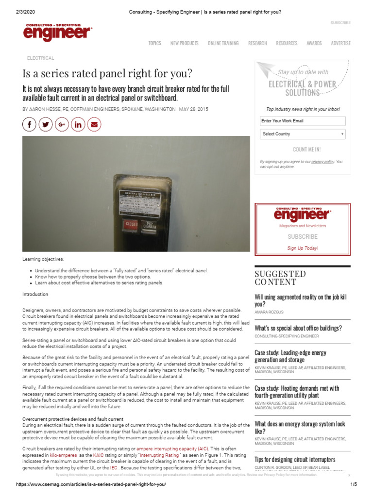 Is A Series Rated Panel Right For You - Consulting - Specifying ...