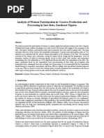 (81-90) Analysis of Women Participation in Cassava Production and Processing in Imo State, Southeast Nigeria