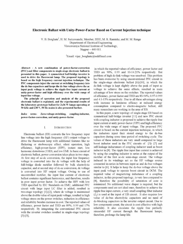 Ofehigh: Electronic Unity-Power-Factor Based On Current Injection ...