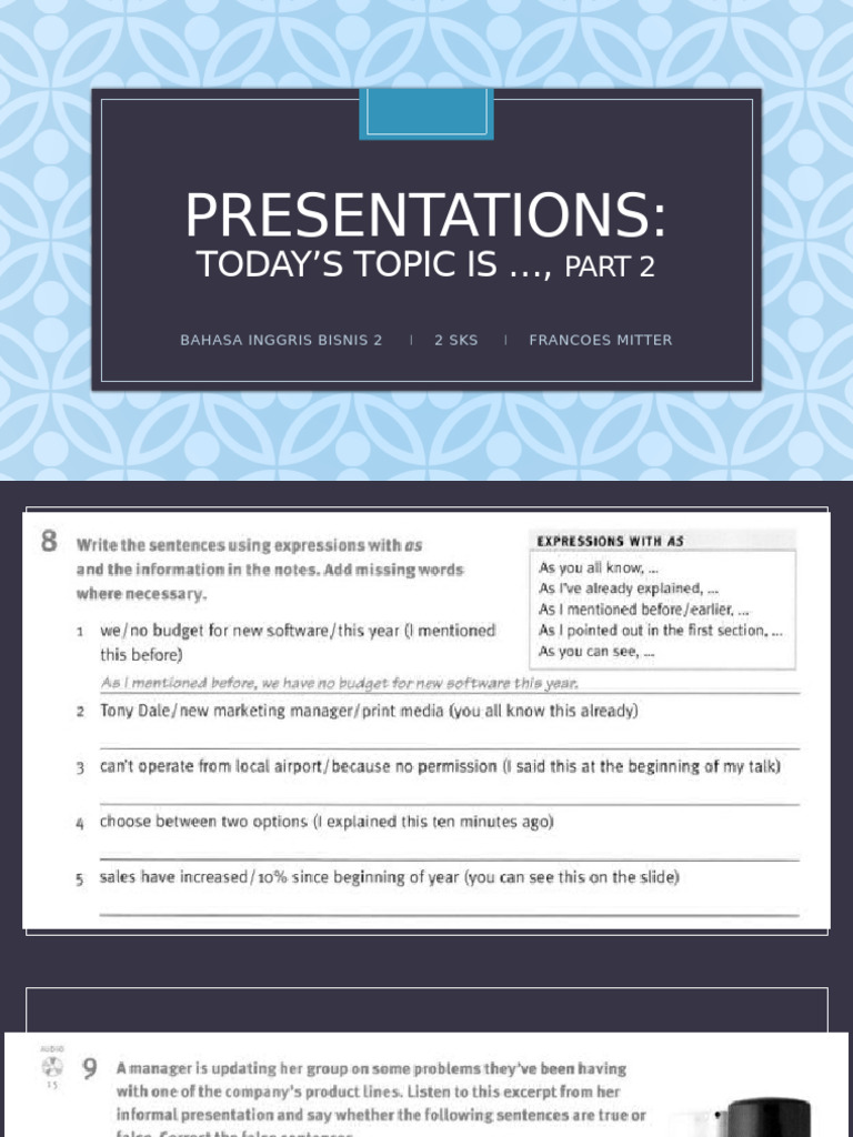 Meeting 4 Today's Topic Is ... Part 2 | PDF