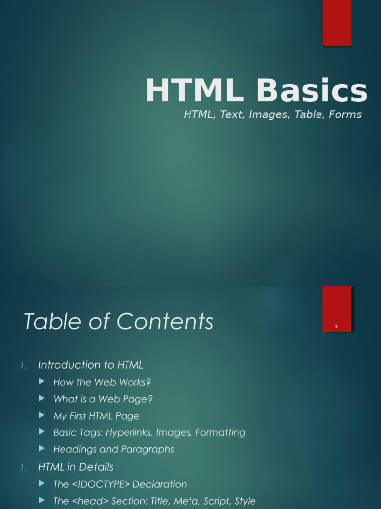 Intro To HTML | PDF