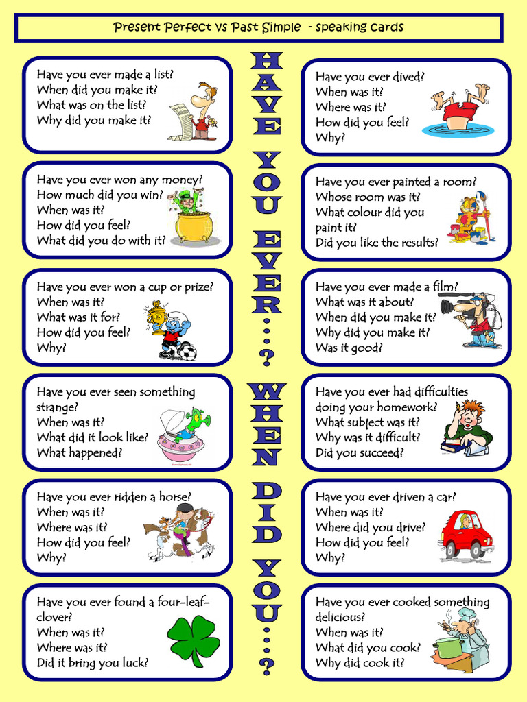 Speaking Cards: Perfect vs Simple | PDF