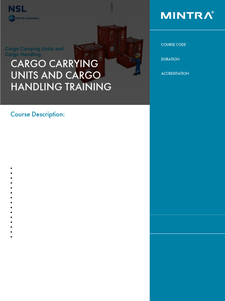 Cargo Handling Training Course | PDF | Cargo | Carbon Capture And Storage