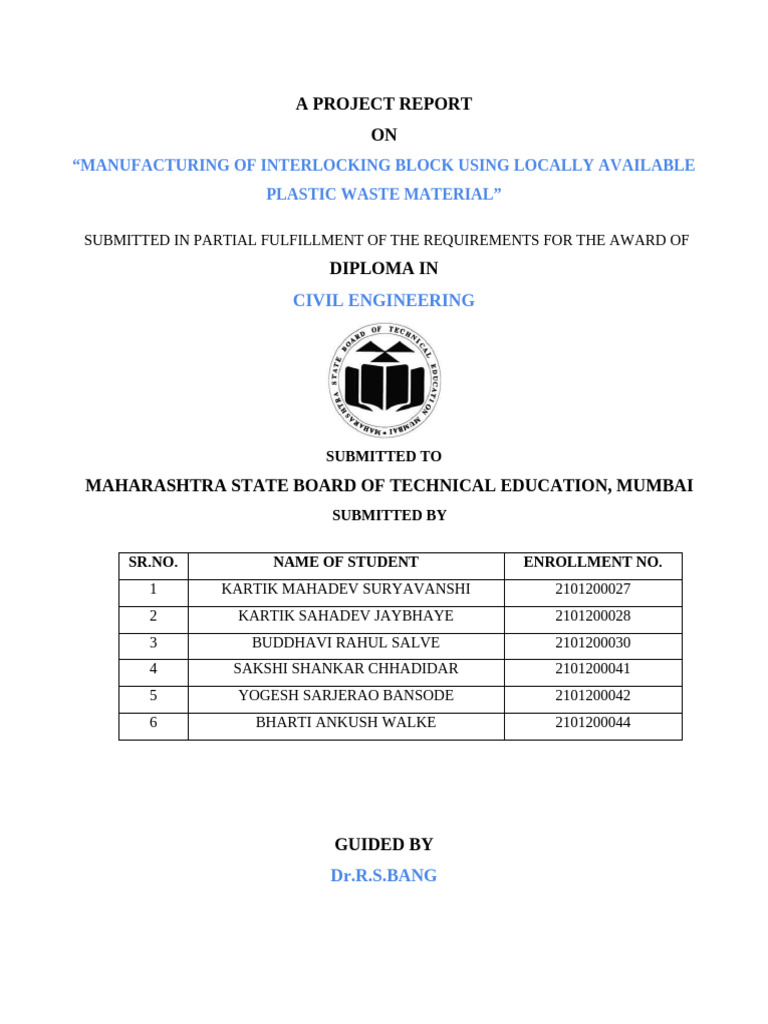 CPP Main Report | PDF | Plastic | Concrete
