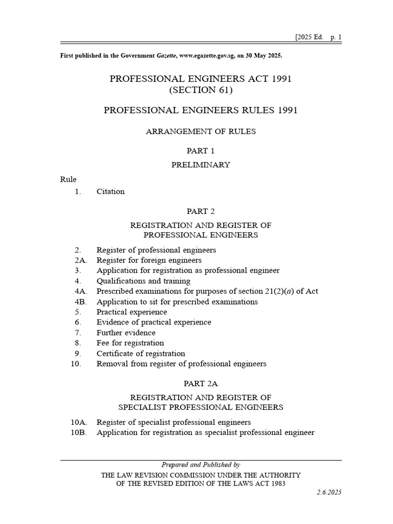 Professional Engineers Rules 1991 Overview | PDF | Partnership | Engineer