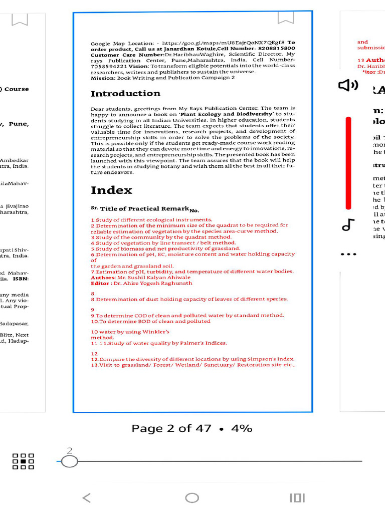 VSC - Plant Ecology and Biodiversity Practicals S.Y.B.sc. | PDF