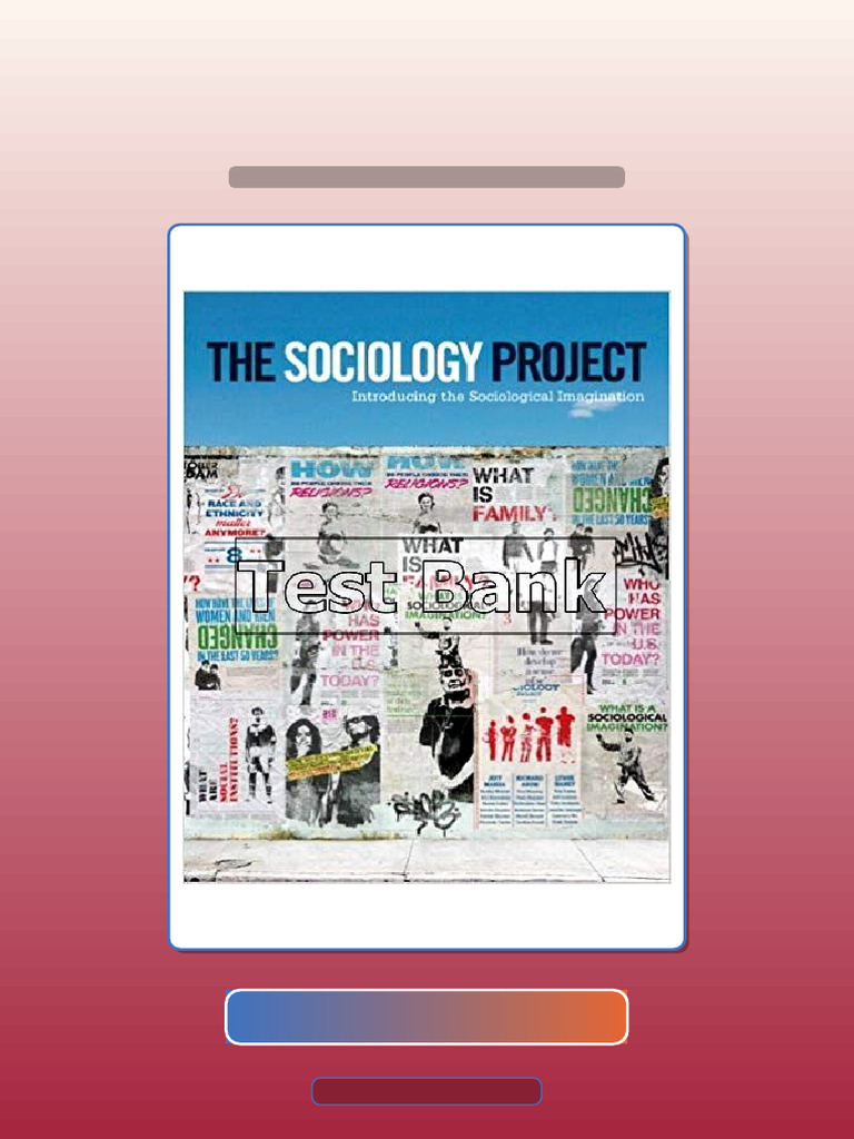 Complete Sociology Project Introducing The Sociological Imagination 1st Edition Manza Verified ...