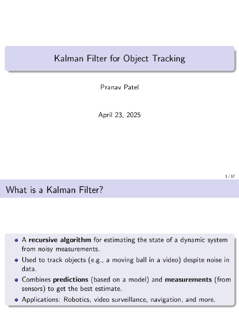 Kalman Filter | PDF