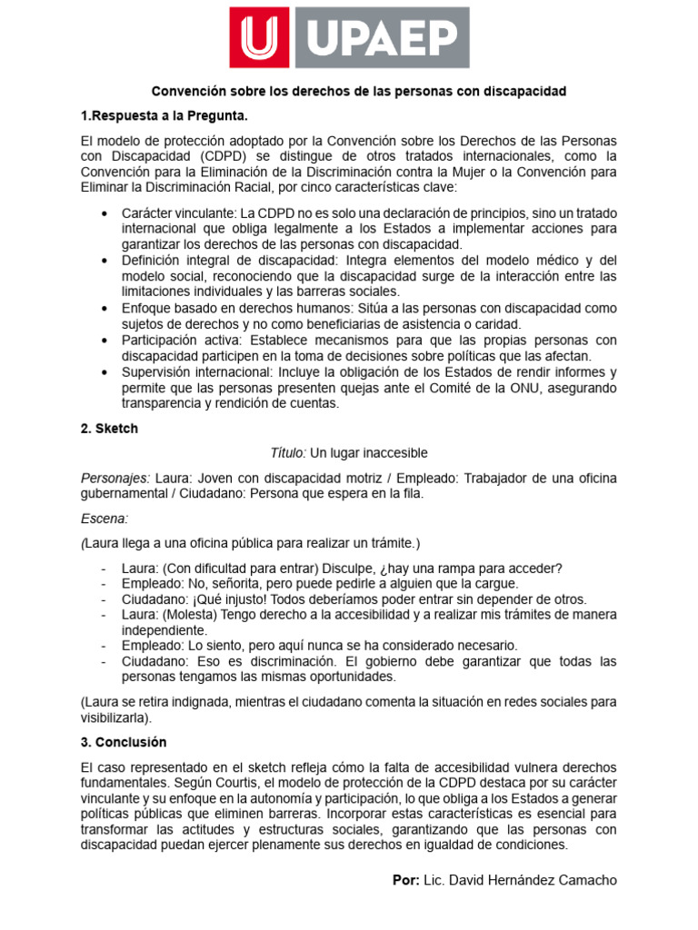 S5A5. Convencion Sobre Los Derechos de Las Personas Con Discapacidad ...