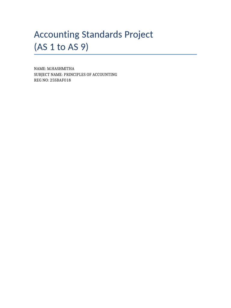 AS1 To AS9 Complete Project | PDF | Inventory | Balance Sheet